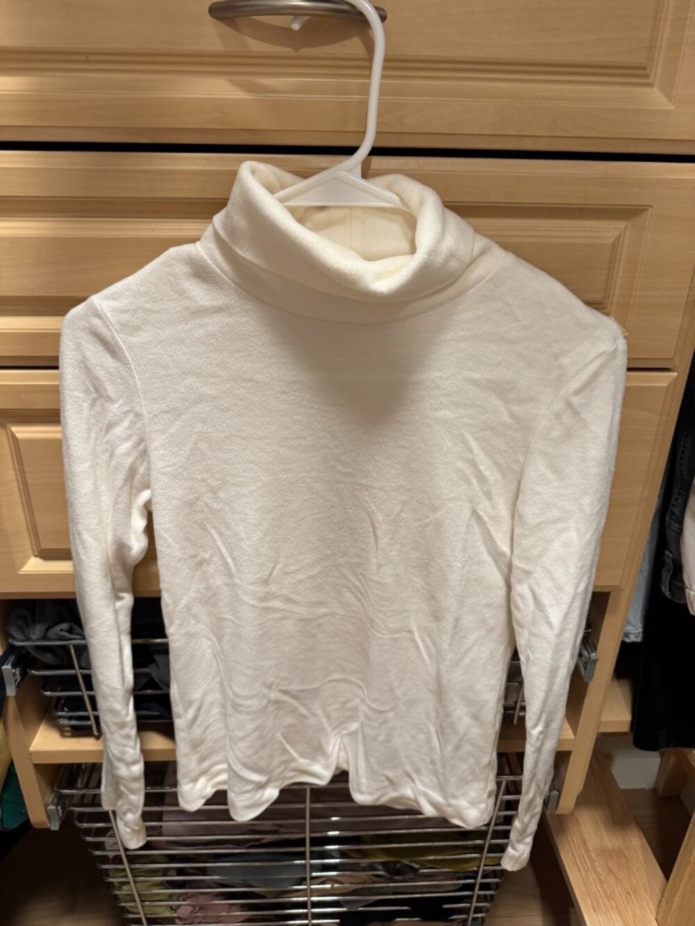 Uniqlo White Turtleneck Thermal Top — Size XS